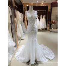 Mermaid Trumpet V Neck Real Sample Wedding Dress